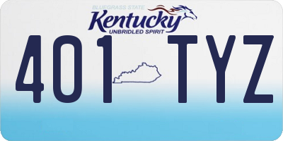 KY license plate 401TYZ