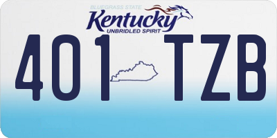 KY license plate 401TZB