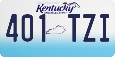 KY license plate 401TZI