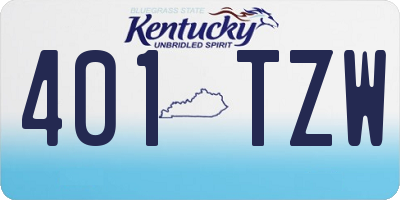 KY license plate 401TZW
