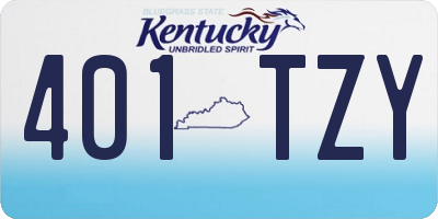 KY license plate 401TZY