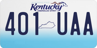 KY license plate 401UAA