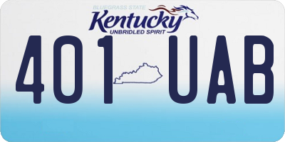 KY license plate 401UAB