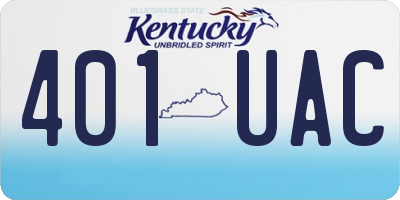 KY license plate 401UAC