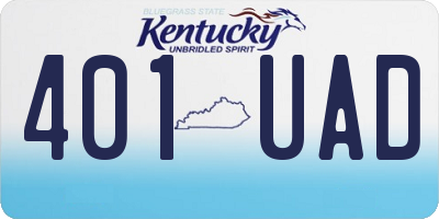 KY license plate 401UAD