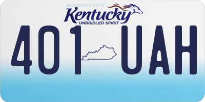 KY license plate 401UAH