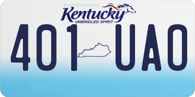 KY license plate 401UAO