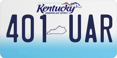 KY license plate 401UAR