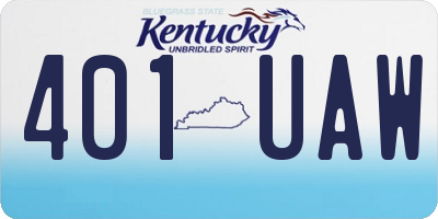 KY license plate 401UAW