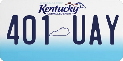 KY license plate 401UAY