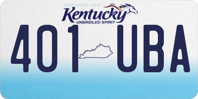 KY license plate 401UBA