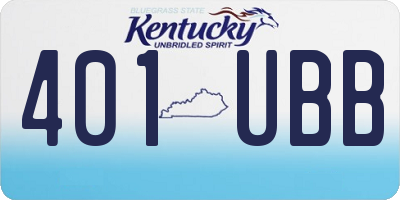 KY license plate 401UBB