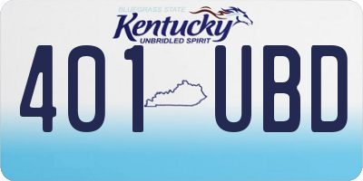 KY license plate 401UBD