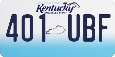 KY license plate 401UBF