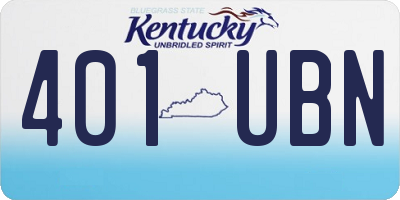 KY license plate 401UBN