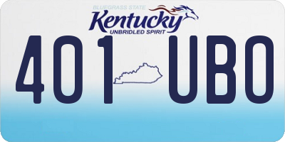 KY license plate 401UBO