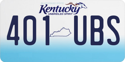 KY license plate 401UBS