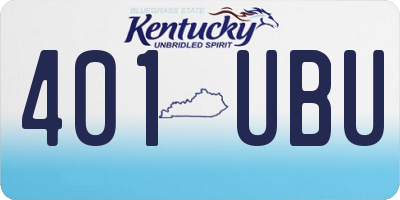 KY license plate 401UBU