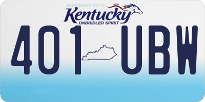 KY license plate 401UBW