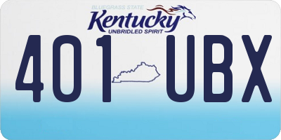 KY license plate 401UBX