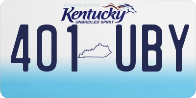 KY license plate 401UBY