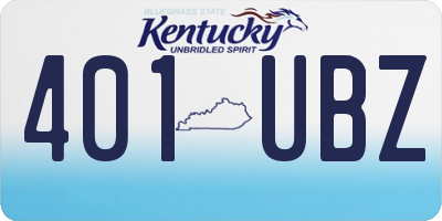 KY license plate 401UBZ