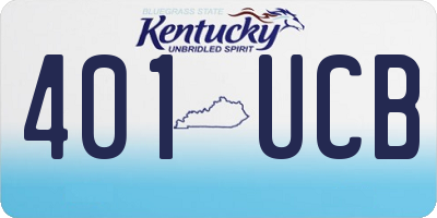 KY license plate 401UCB