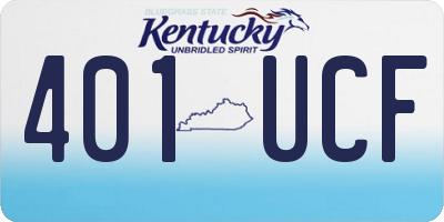 KY license plate 401UCF
