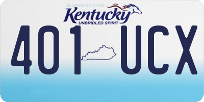 KY license plate 401UCX
