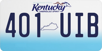 KY license plate 401UIB
