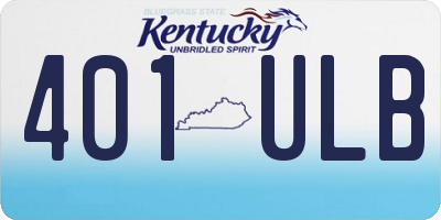 KY license plate 401ULB