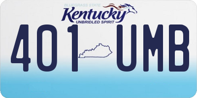 KY license plate 401UMB