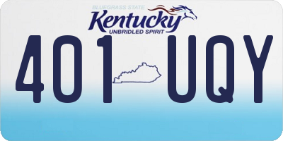 KY license plate 401UQY