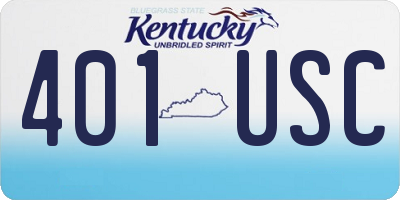 KY license plate 401USC