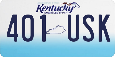 KY license plate 401USK