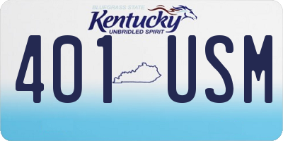 KY license plate 401USM