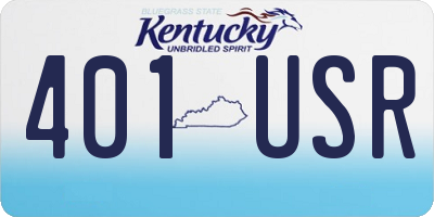 KY license plate 401USR