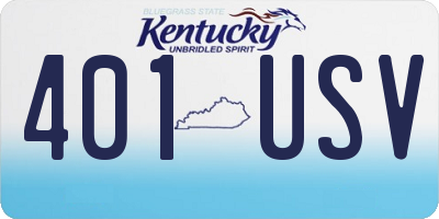 KY license plate 401USV