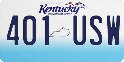 KY license plate 401USW