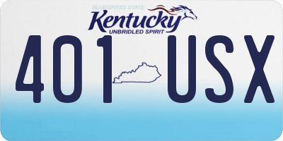 KY license plate 401USX