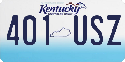 KY license plate 401USZ