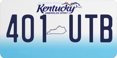 KY license plate 401UTB
