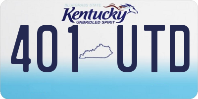 KY license plate 401UTD