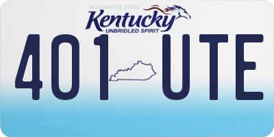 KY license plate 401UTE