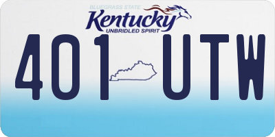 KY license plate 401UTW