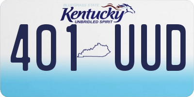 KY license plate 401UUD