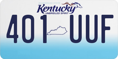 KY license plate 401UUF