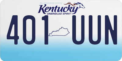 KY license plate 401UUN