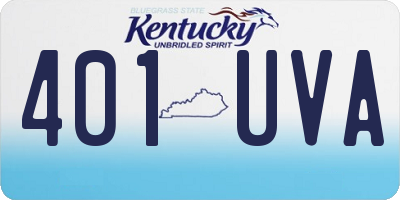 KY license plate 401UVA