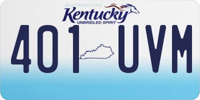 KY license plate 401UVM